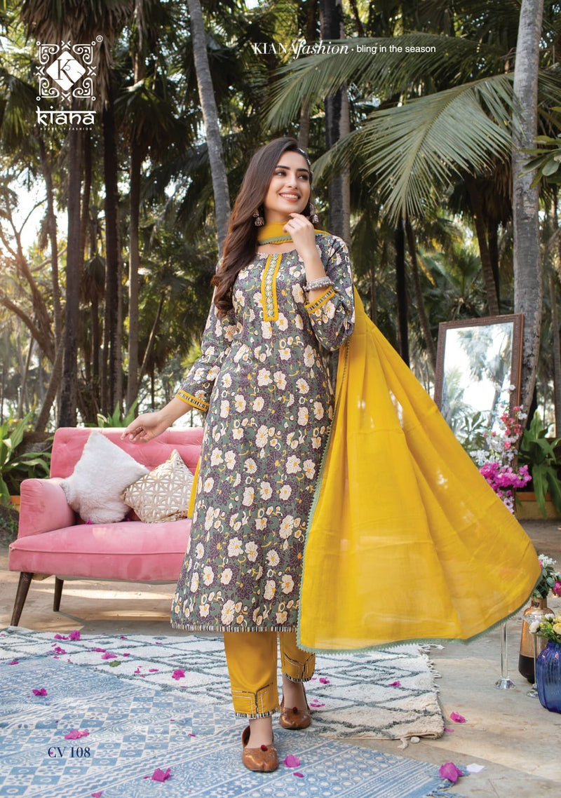 Kiana House Of Fashion Cotton Vibe Cotton Printed Party Wear Ready Made Salwar Suits