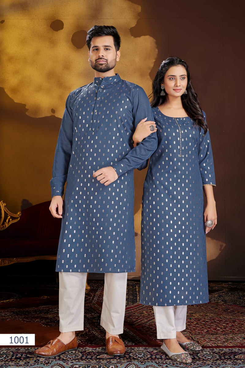 Banwery Fashion Couple Dream Cotton Fancy Combo Set Of Couple Kurtis