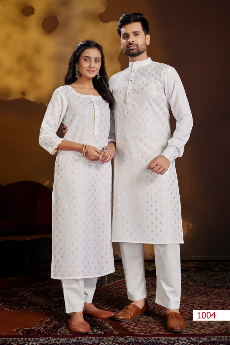 Banwery Fashion Couple Dream Cotton Fancy Combo Set Of Couple Kurtis