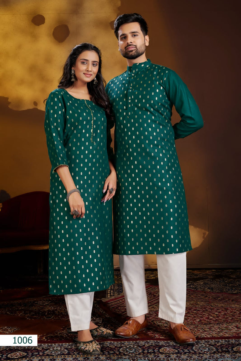 Banwery Fashion Couple Dream Cotton Fancy Combo Set Of Couple Kurtis