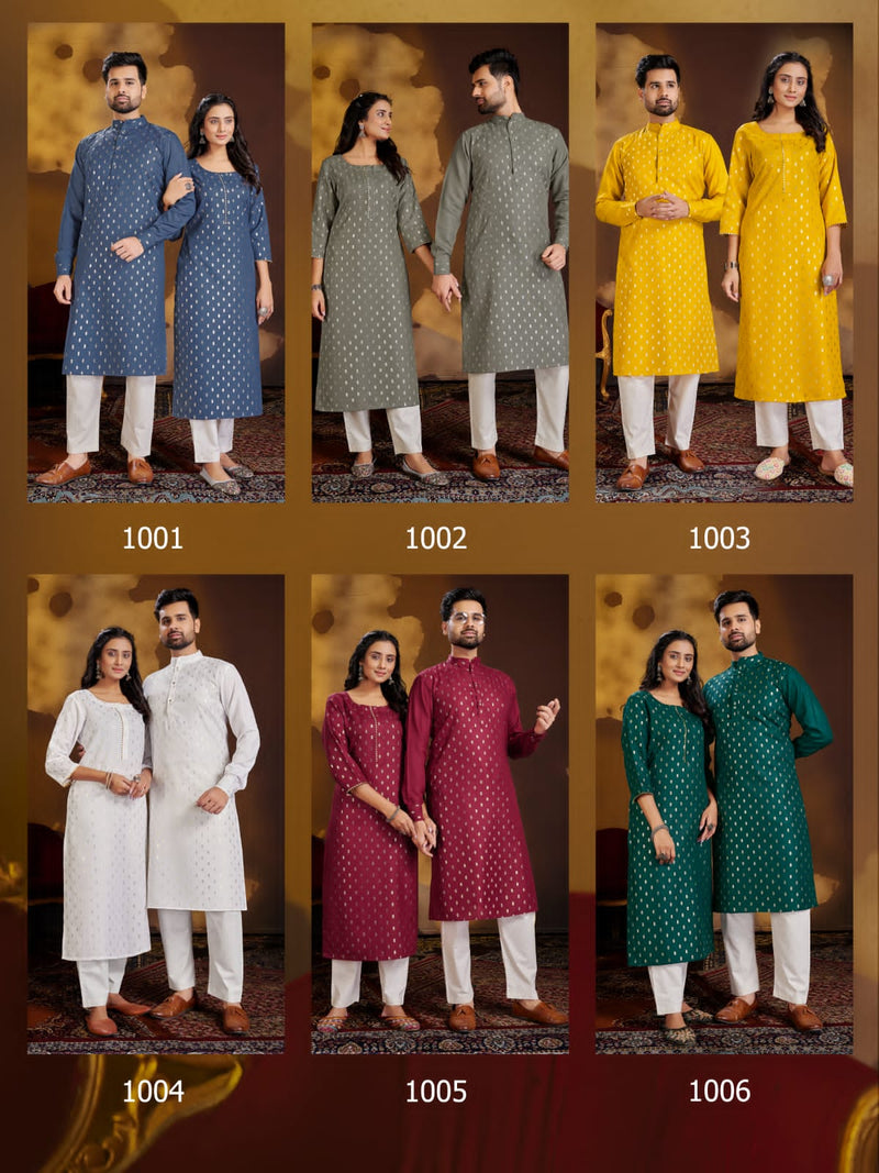 Banwery Fashion Couple Dream Cotton Fancy Combo Set Of Couple Kurtis