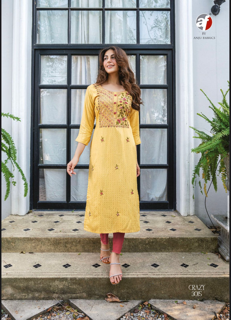 Anju Fabrics Crazy Vol 5 Heavy Viscose Rayon Knot Work Fancy Designer Kurti