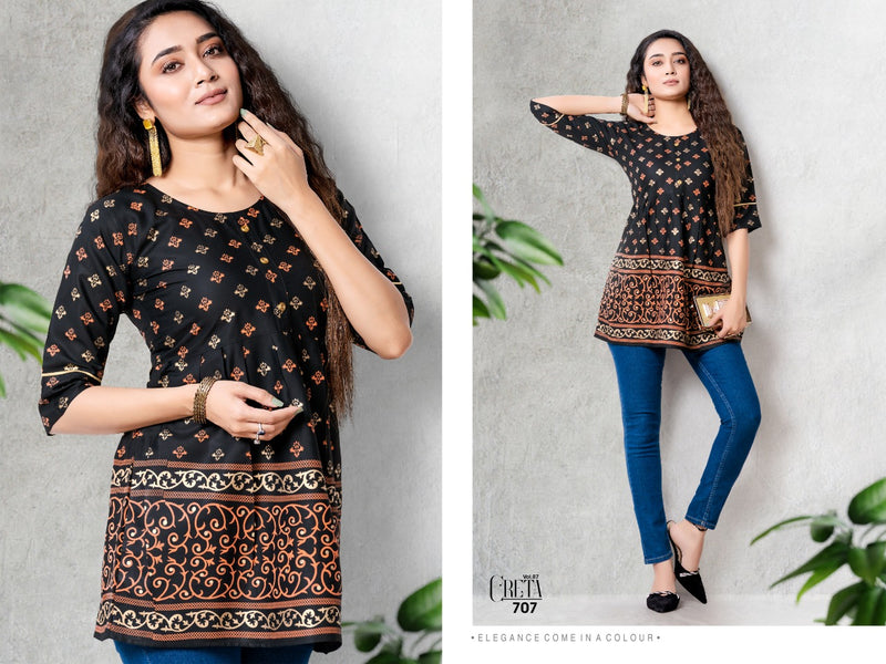 MF Creta Vol 7 Rayon Stylish Designer Casual Wear Short Tops
