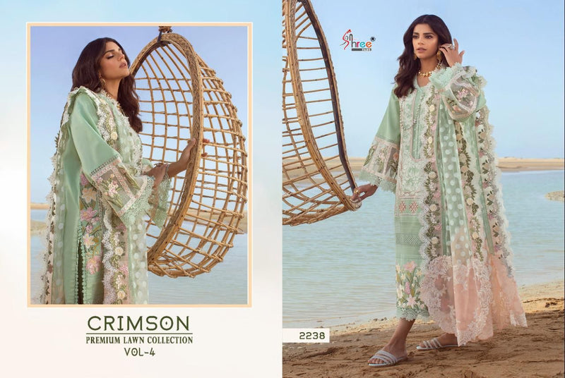Shree Fabs Crimson Premium Lawn Collection Vol 4 Cotton Embroidered Party Wear Suits