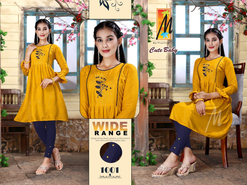 Master Cute Baby Heavy Lurex Fancy Party Wear Kurtis With Pants