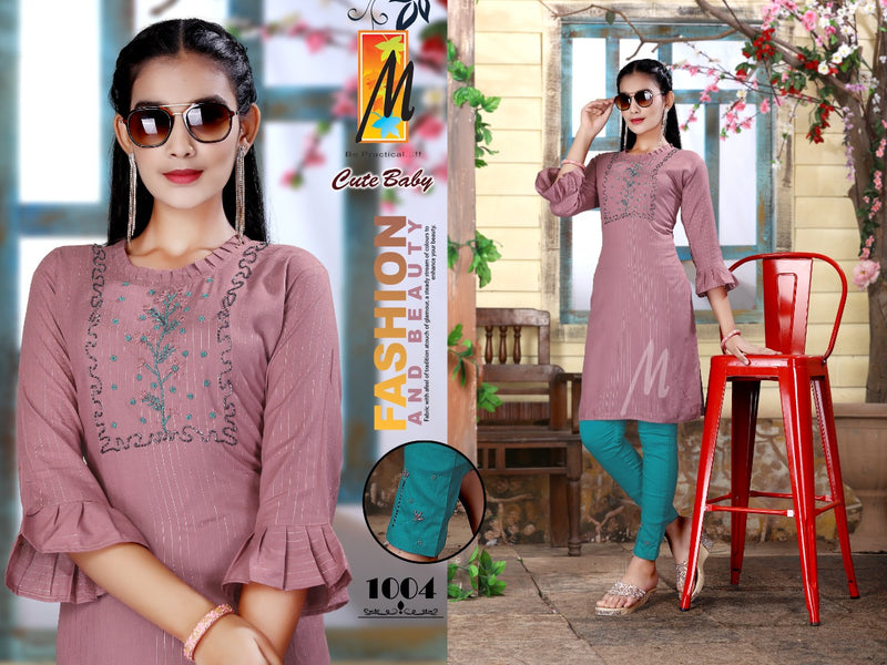 Master Cute Baby Heavy Lurex Fancy Party Wear Kurtis With Pants