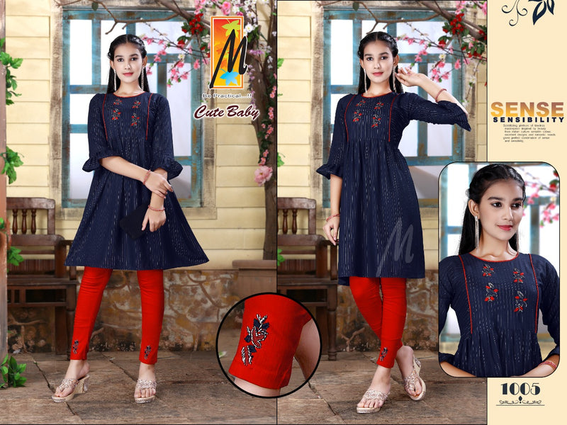 Master Cute Baby Heavy Lurex Fancy Party Wear Kurtis With Pants