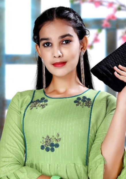 Master Cute Baby Heavy Lurex Fancy Party Wear Kurtis With Pants