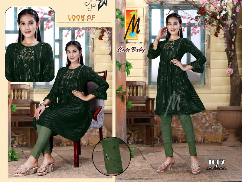 Master Cute Baby Heavy Lurex Fancy Party Wear Kurtis With Pants