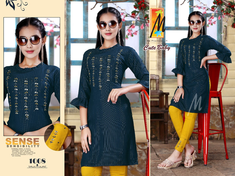 Master Cute Baby Heavy Lurex Fancy Party Wear Kurtis With Pants