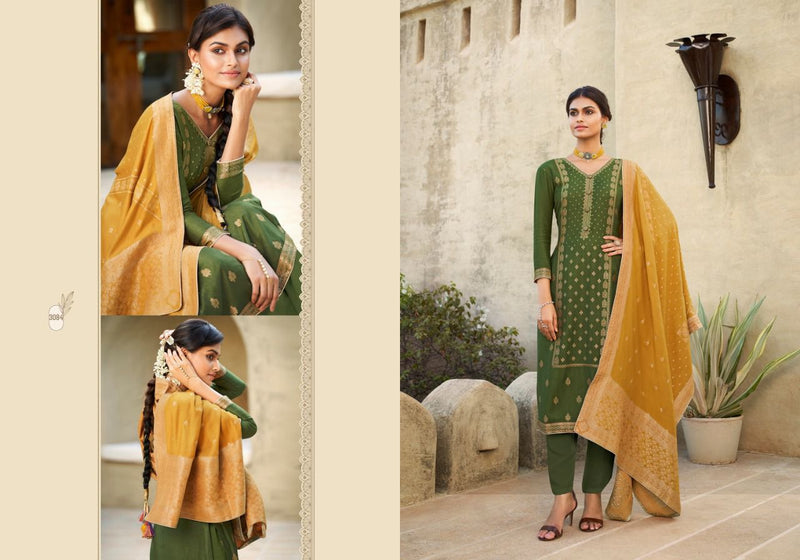 Charmy Fashion Saffron PAshmina Jacquard Salwar Suit