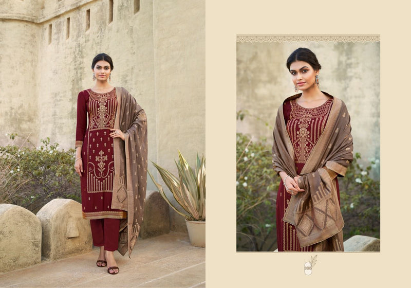 Charmy Fashion Saffron PAshmina Jacquard Salwar Suit