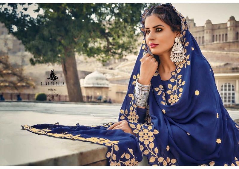 Cinderella Launch Reem Uppada Silk With Heavy Embroidery Work Exclusive Designer Fancy Salwar Kameez