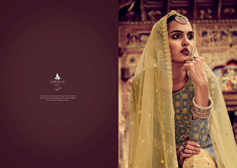 Cindrella Zarbab Pure Silk Jacquard With Fancy Embroidery Work Salwar Suit
