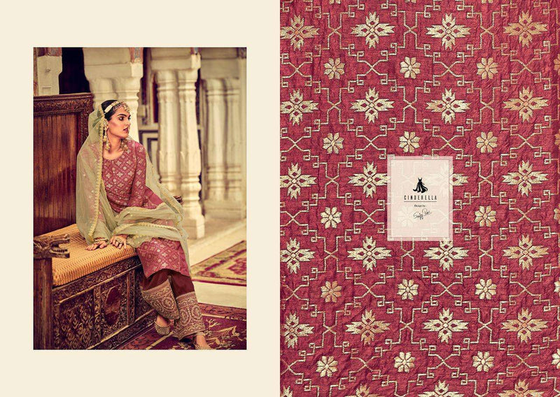 Cindrella Zarbab Pure Silk Jacquard With Fancy Embroidery Work Salwar Suit