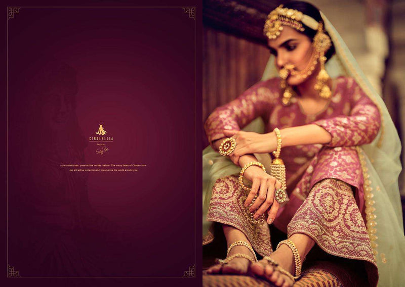 Cindrella Zarbab Pure Silk Jacquard With Fancy Embroidery Work Salwar Suit