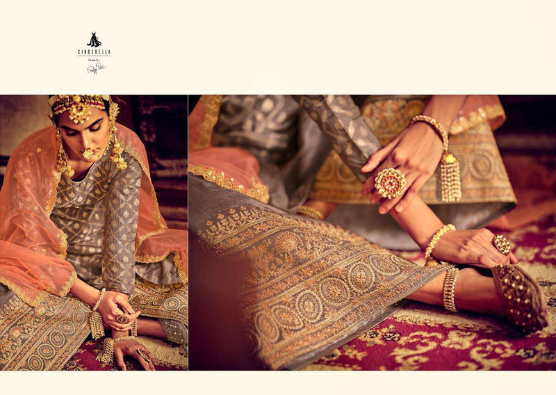 Cindrella Zarbab Pure Silk Jacquard With Fancy Embroidery Work Salwar Suit