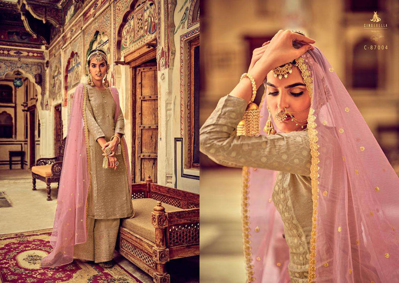 Cindrella Zarbab Pure Silk Jacquard With Fancy Embroidery Work Salwar Suit