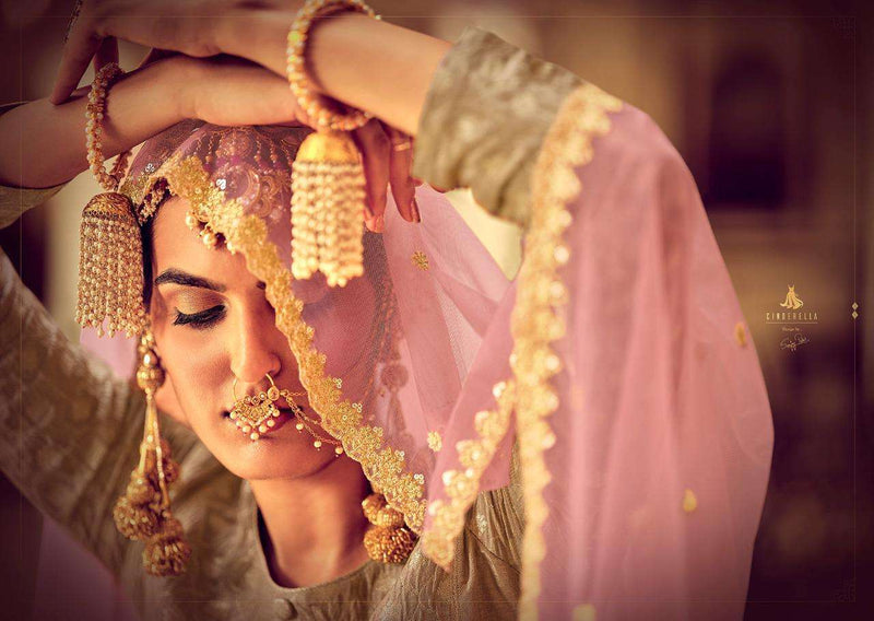 Cindrella Zarbab Pure Silk Jacquard With Fancy Embroidery Work Salwar Suit