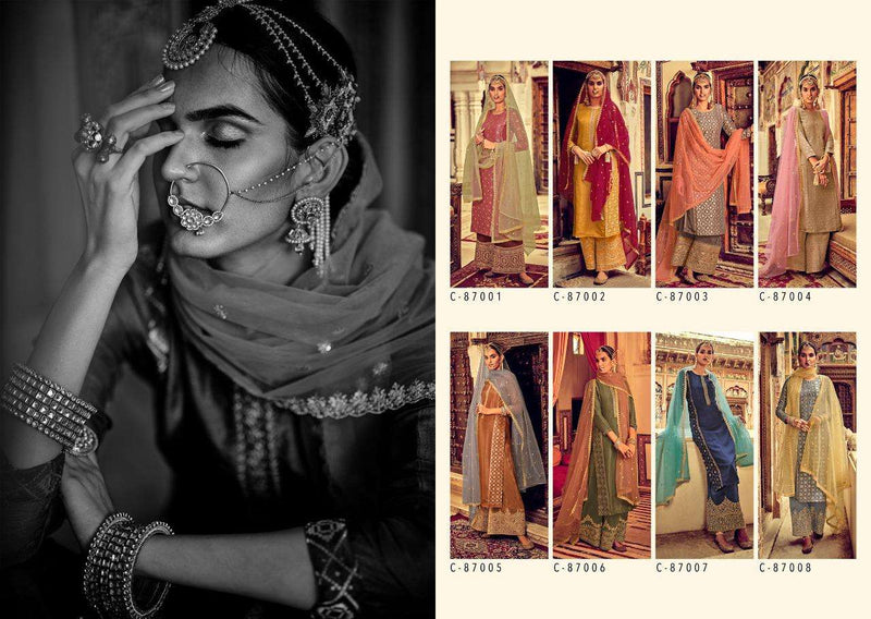 Cindrella Zarbab Pure Silk Jacquard With Fancy Embroidery Work Salwar Suit