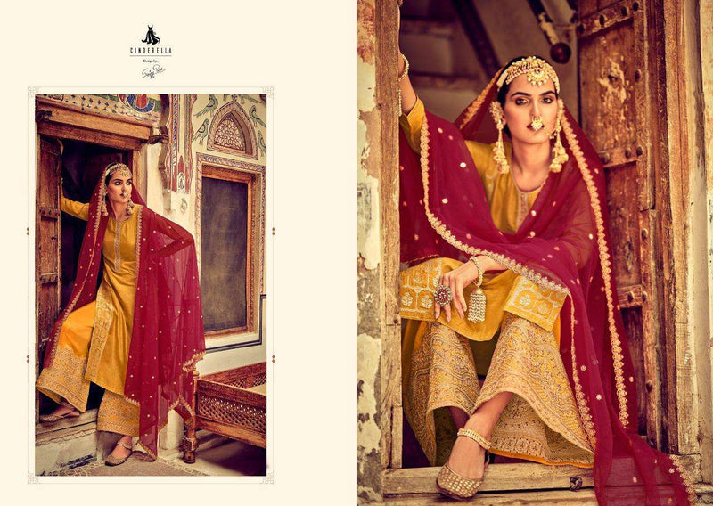 Cindrella Zarbab Pure Silk Jacquard With Fancy Embroidery Work Salwar Suit