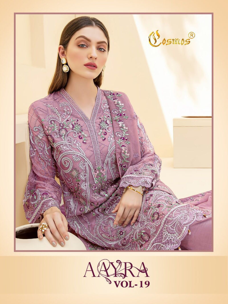 Cosmos Aayra Vol 19 Fox Georgette Heavy Embroidered Work Salwar Kameez