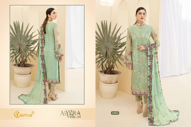 Cosmos Aayra Vol 19 Fox Georgette Heavy Embroidered Work Salwar Kameez
