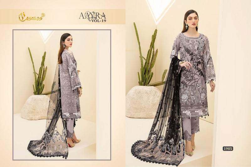 Cosmos Aayra Vol 19 Fox Georgette Heavy Embroidered Work Salwar Kameez
