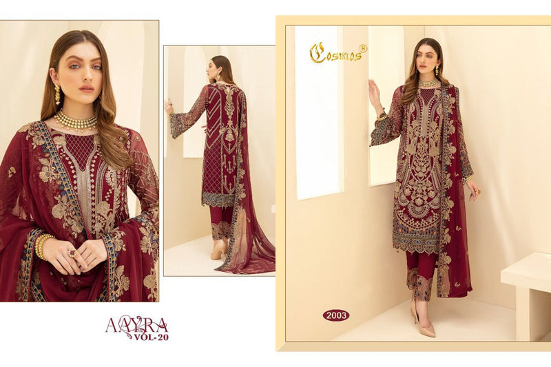 Cosmos Aayra Vol 20 Fox Georgette Heavy Embroidered Work Salwar Kameez