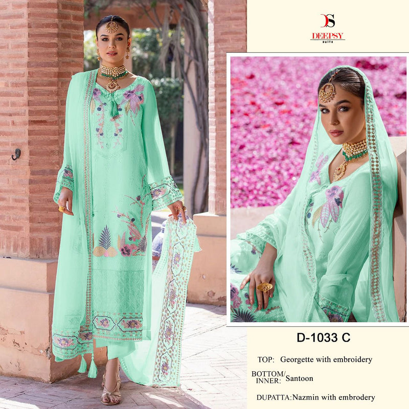 Deepsy Suit D 1033 Georgette With Fancy Heavy Embroidery Work Stylish Designer Pakistani Party Wear Salwar Kameez