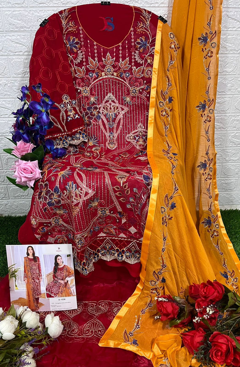 Deepsy Suit Dno D 1036 Georgette With Beautiful Embroidery Work Stylish Designer Wedding Look Salwar Kameez