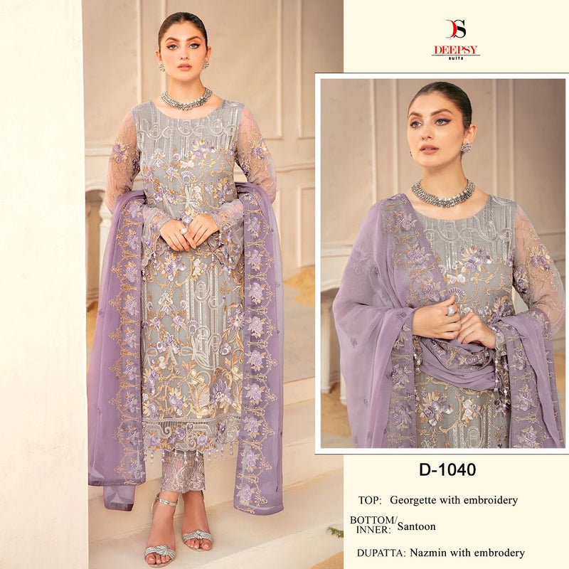 Deepsy Suit Dno 1040 Georgette With Heavy Beautiful Embroidery Work Stylish Designer Pakistani Salwar Kameez