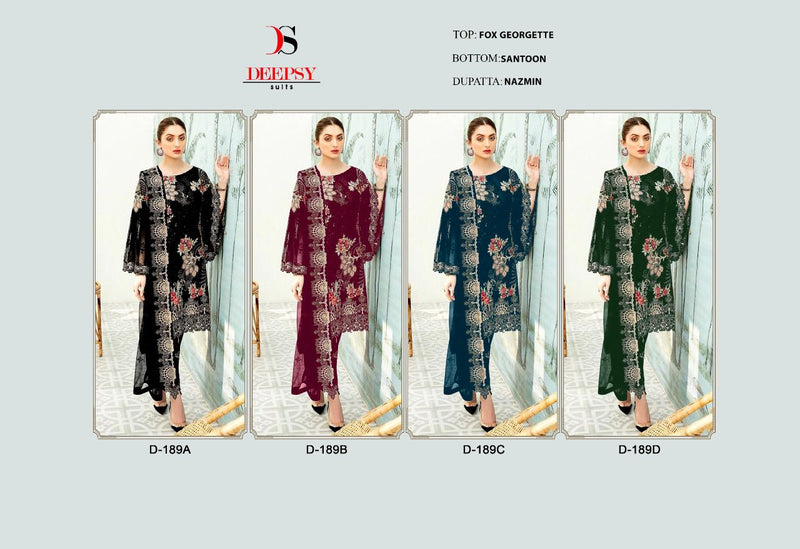 Deepsy Suit Dno D 189 Georgette With Beautiful Embroidery Work Stylish Designer Pakistani Salwar Kameez