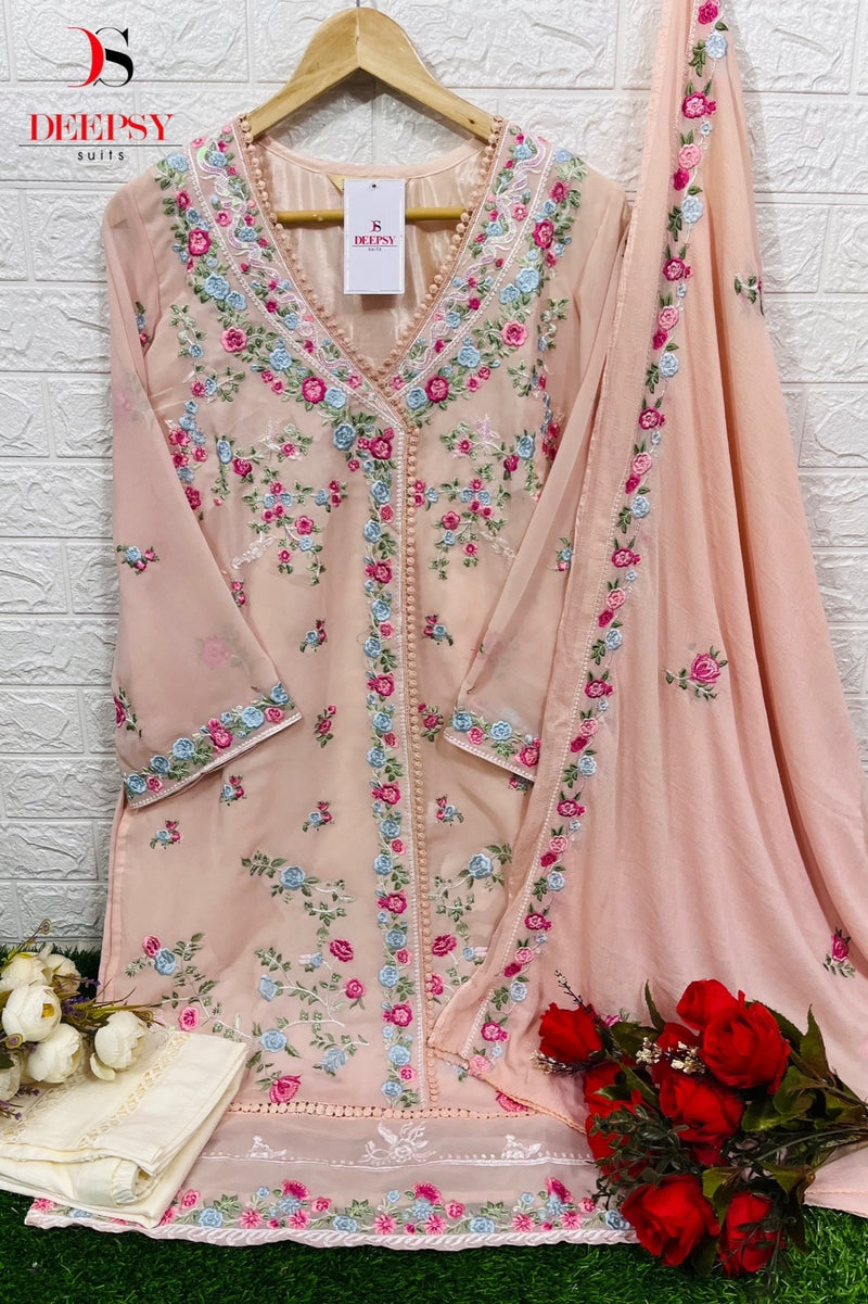 Deepsy Suit Dno 275 Georgette With Embroidery Work stylish Designer Festive Wear Pret Kurti