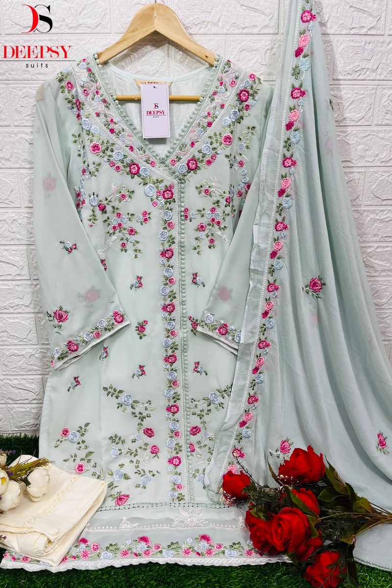 Deepsy Suit Dno 275 Georgette With Embroidery Work stylish Designer Festive Wear Pret Kurti
