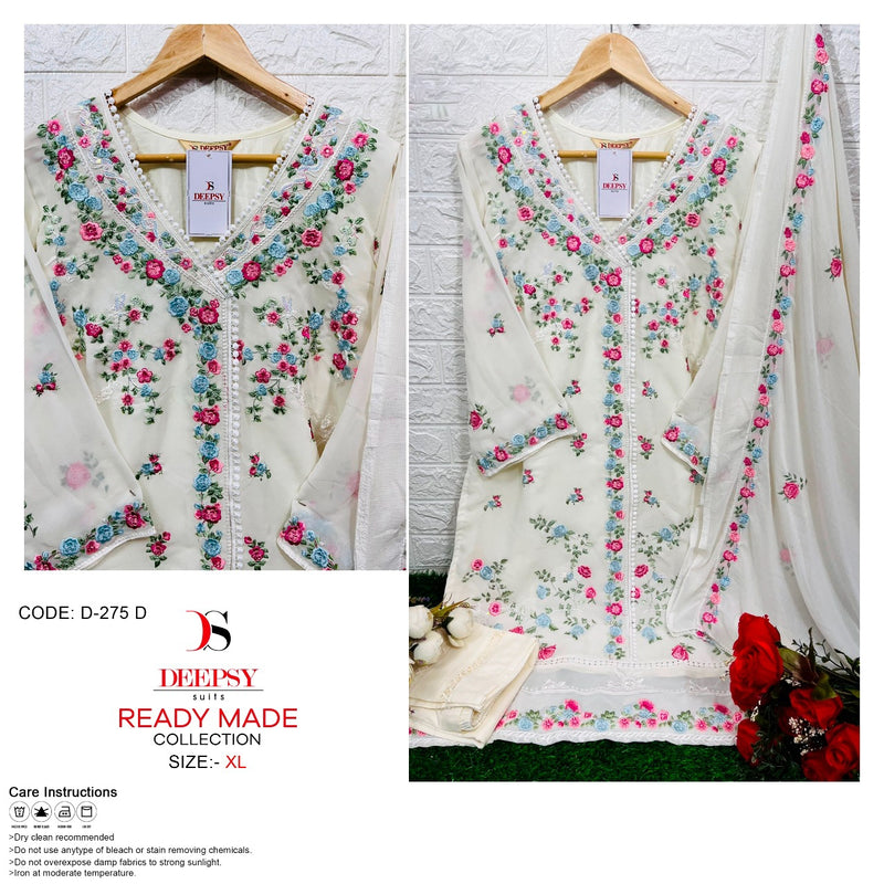 Deepsy Suit Dno 275 Georgette With Embroidery Work stylish Designer Festive Wear Pret Kurti