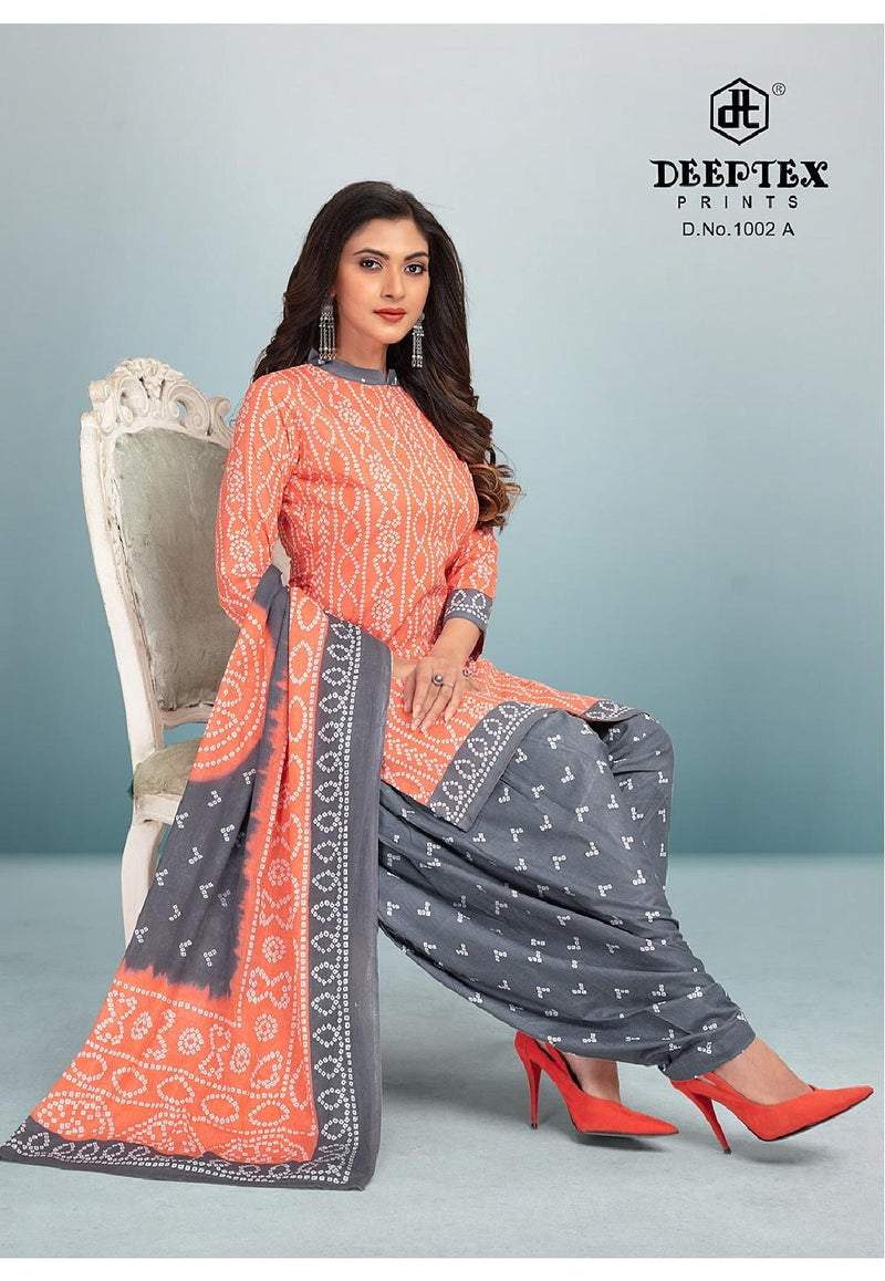 Deeptex Prints 4 Colors Vol 1 D No 1002 Pure Cotton Printed Festive Wear Salwar Suits