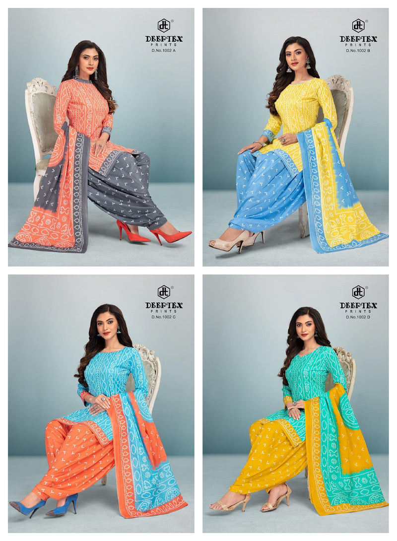 Deeptex Prints 4 Colors Vol 1 D No 1002 Pure Cotton Printed Festive Wear Salwar Suits