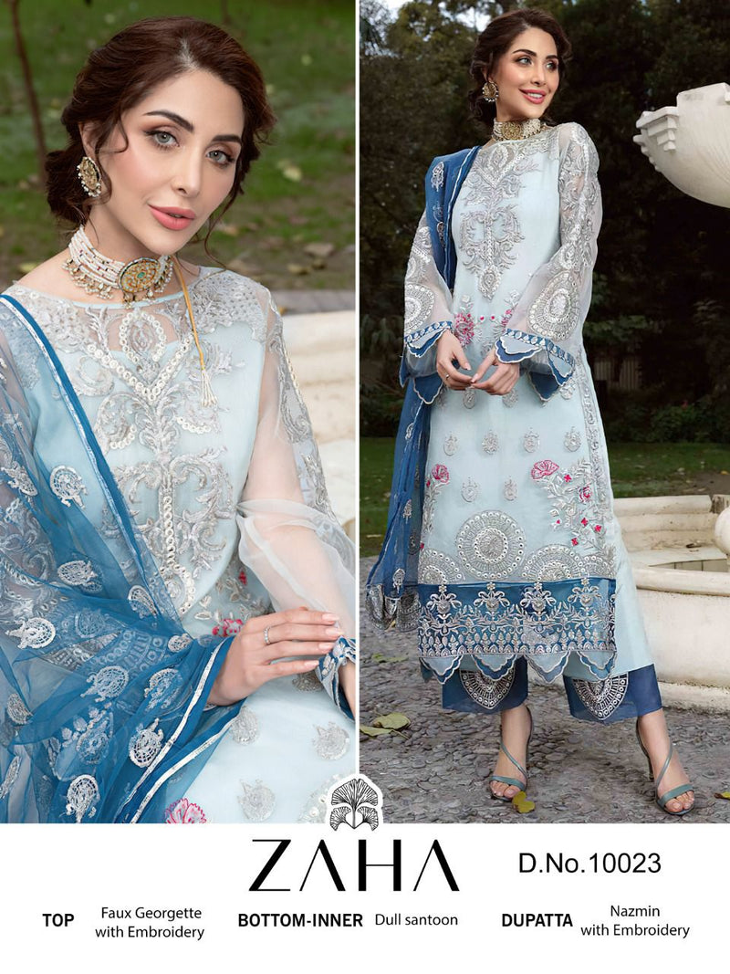 Zaha D No 10023 Georgette Fancy Stylish Pakistani Style Party Wear Salwar Kameez