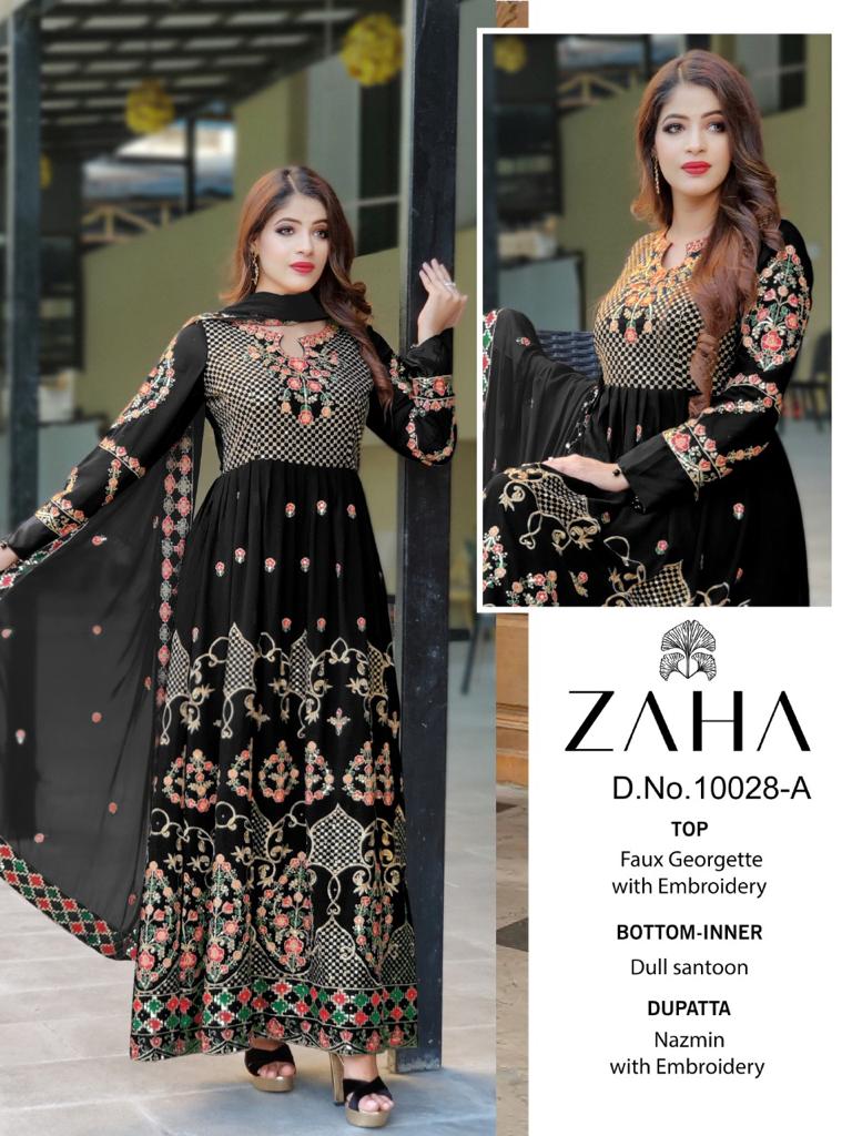 Zaha D No 10028 Embroidered Pakistani Style Party Wear Salwar Suits