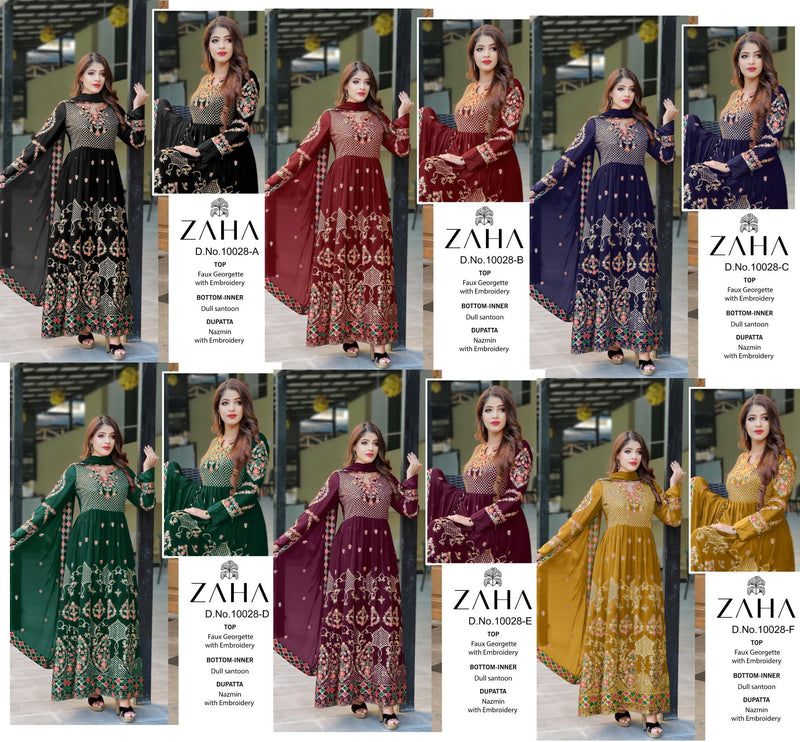 Zaha D No 10028 Embroidered Pakistani Style Party Wear Salwar Suits