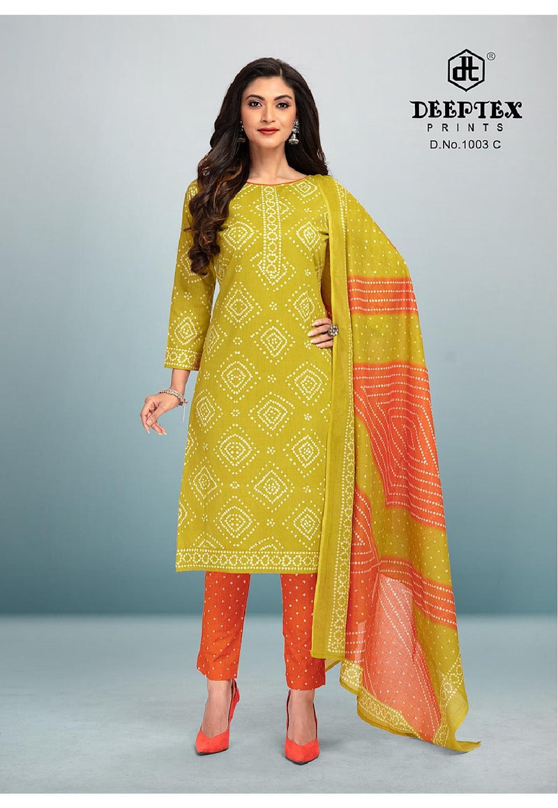 Deeptex Prints 4 Colors Vol 1 D No 1003 Cotton Printed Party Wear Salwar Suits