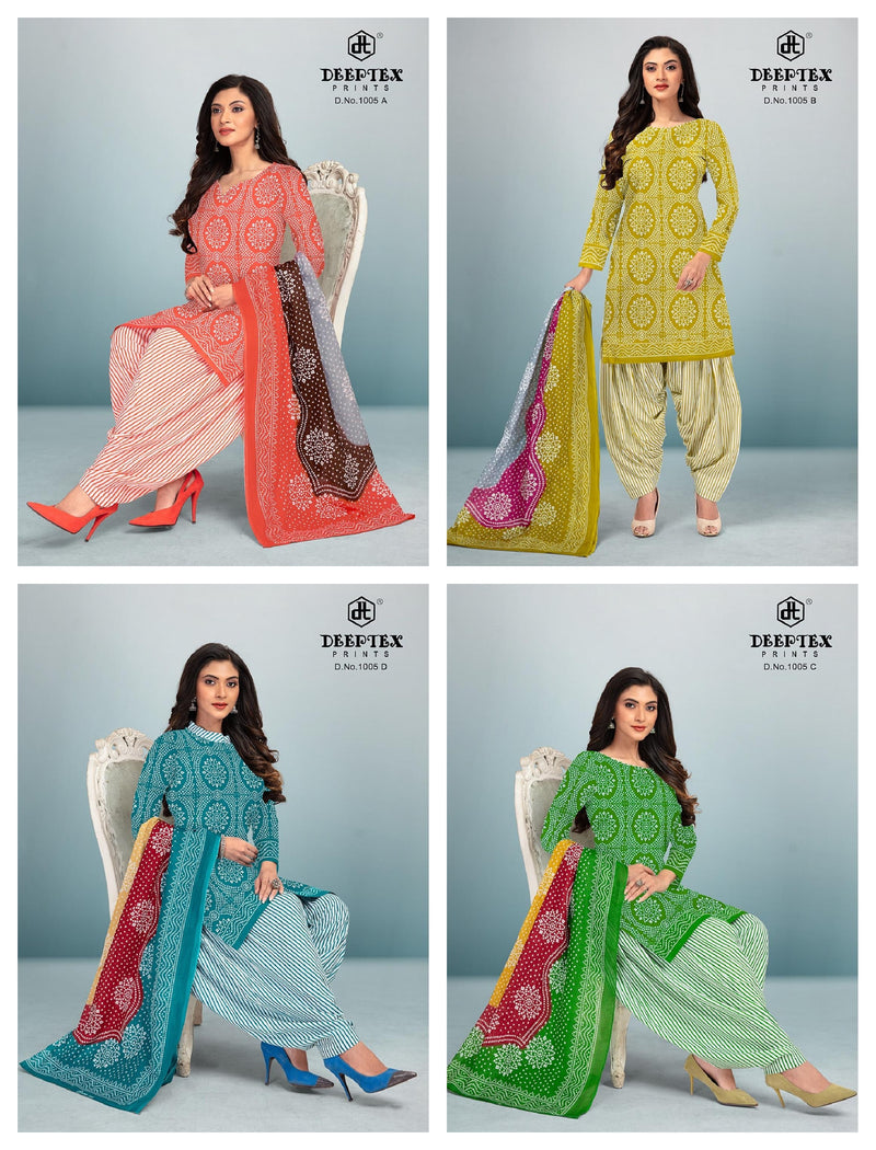 Deeptex Prints 4 Colors Vol 1 D No 1005 Pure Cotton Printed Festive Wear Salwar Suits