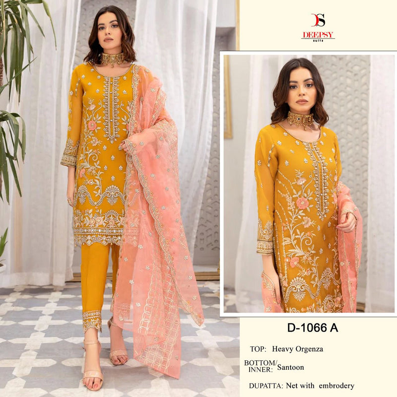 Deepsy Suit Dno 1066 Organza With Heavy Embroidery Work Stylish Designer Pakistani Salwar Kameez
