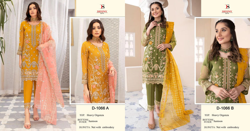 Deepsy Suit Dno 1066 Organza With Heavy Embroidery Work Stylish Designer Pakistani Salwar Kameez