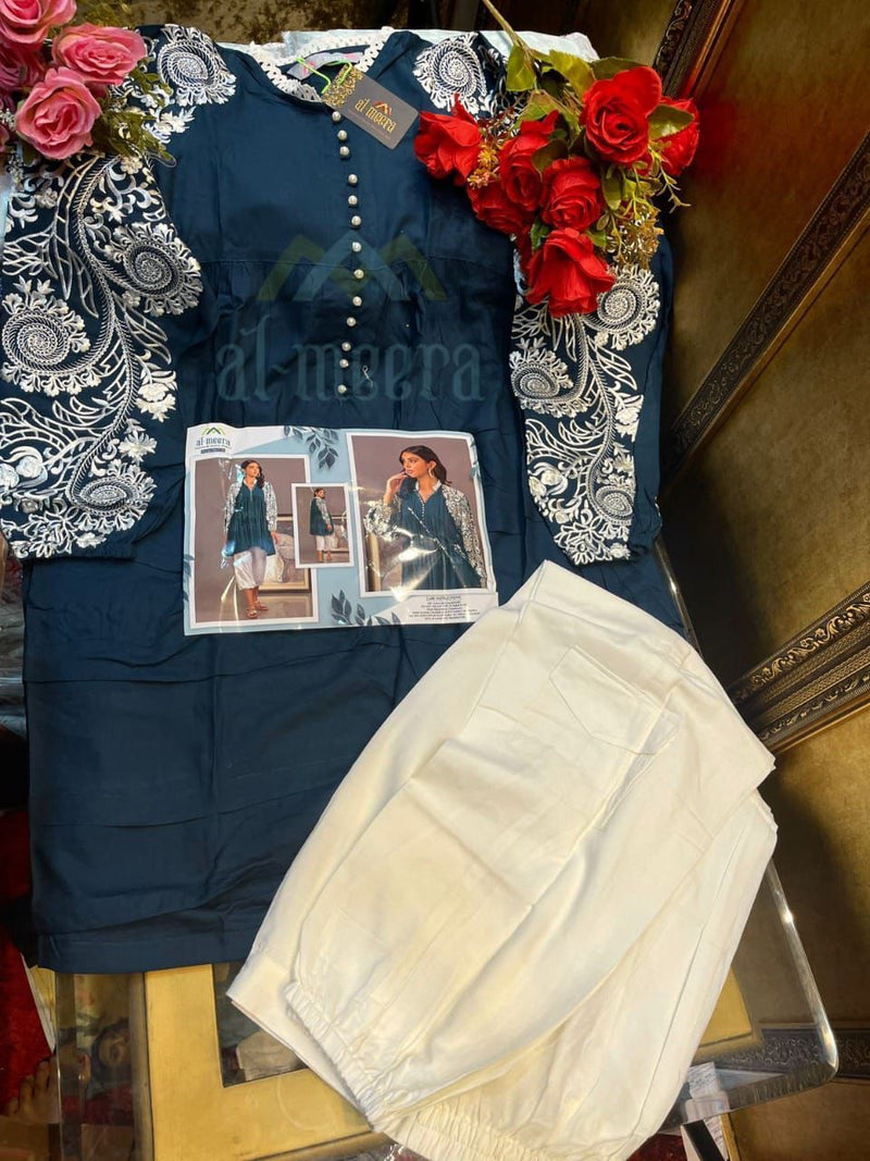 Al Meera D No 1134 Rayon Party Wear Fancy Modern Look Top Style Kurtis With Bottom