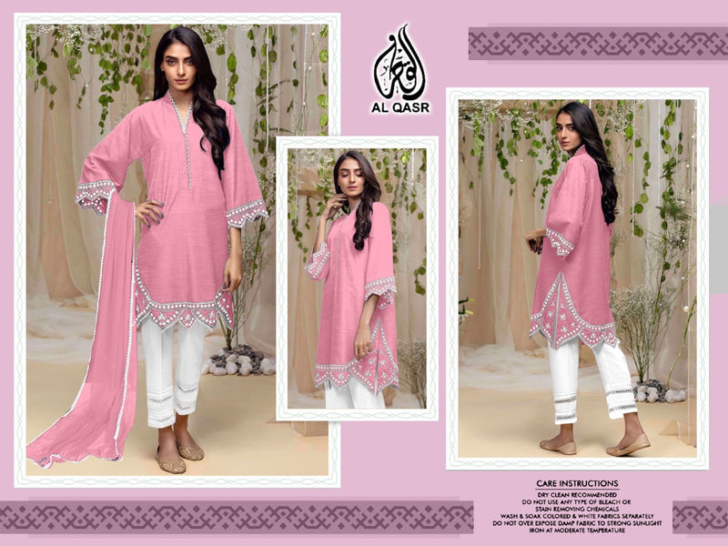 AL Qasar D No 1201 Georgette Embroidered Designer Party Wear Kurtis With Pant Style  Bottom  & Dupatta