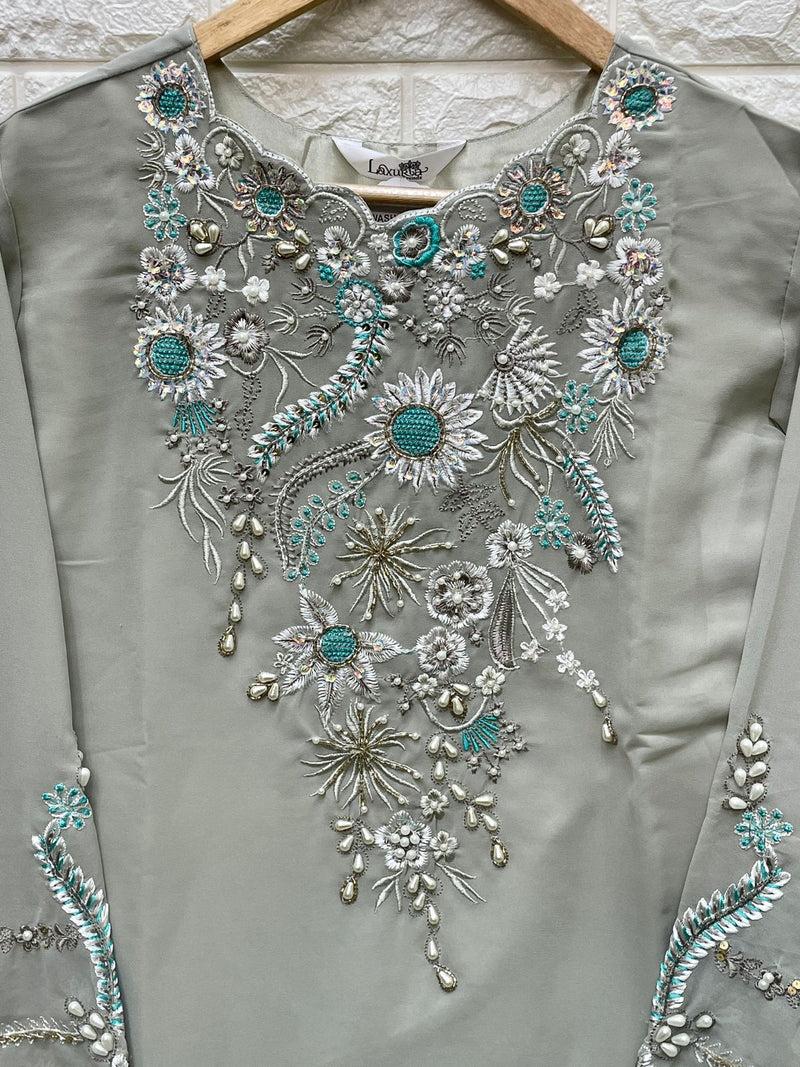 Laxuria Trendz Dno 1213 Georgette With Embroidery Work Stylish Designer Pakistani Party Wear Kurti