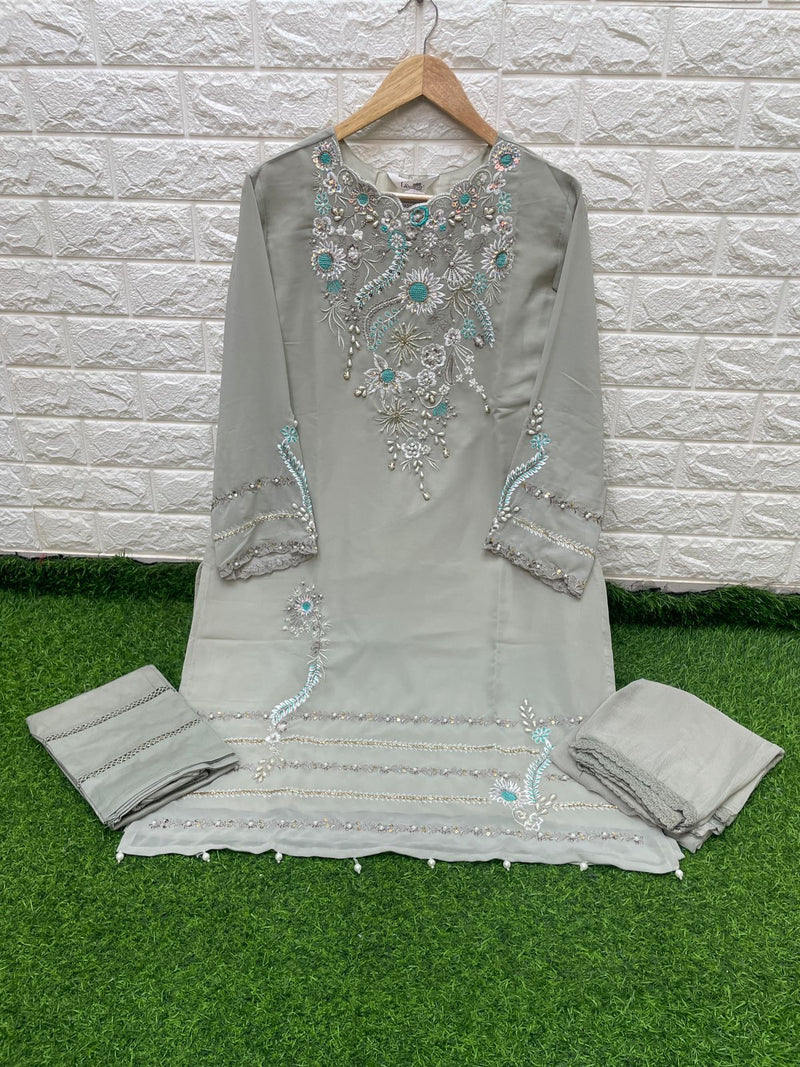 Laxuria Trendz Dno 1213 Georgette With Embroidery Work Stylish Designer Pakistani Party Wear Kurti