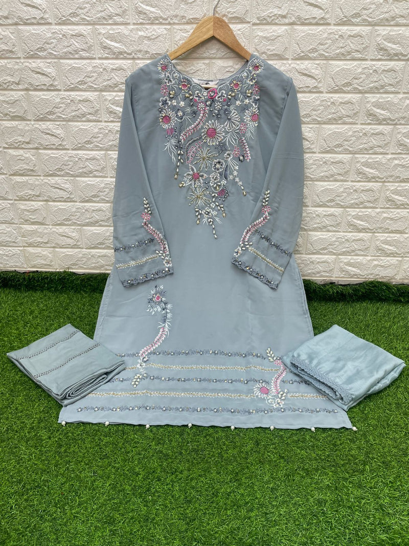Laxuria Trendz Dno 1213 Georgette With Embroidery Work Stylish Designer Pakistani Party Wear Kurti